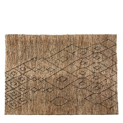 NATURAL JUTE RUG WITH BLACK PATTERN 